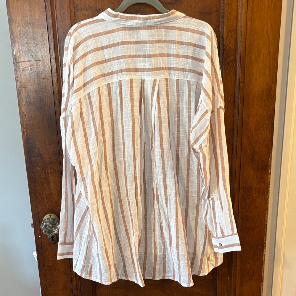 NWT Cotton-On Body White and Tan Striped Beach Cover Up Size XL - Picture 3 of 10